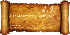 Lichtenstern Győző névjegykártya